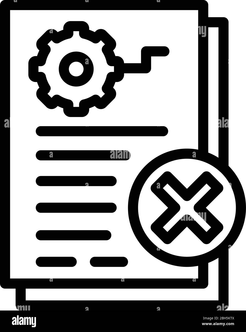 Restricted demolition document icon, outline style Stock Vector