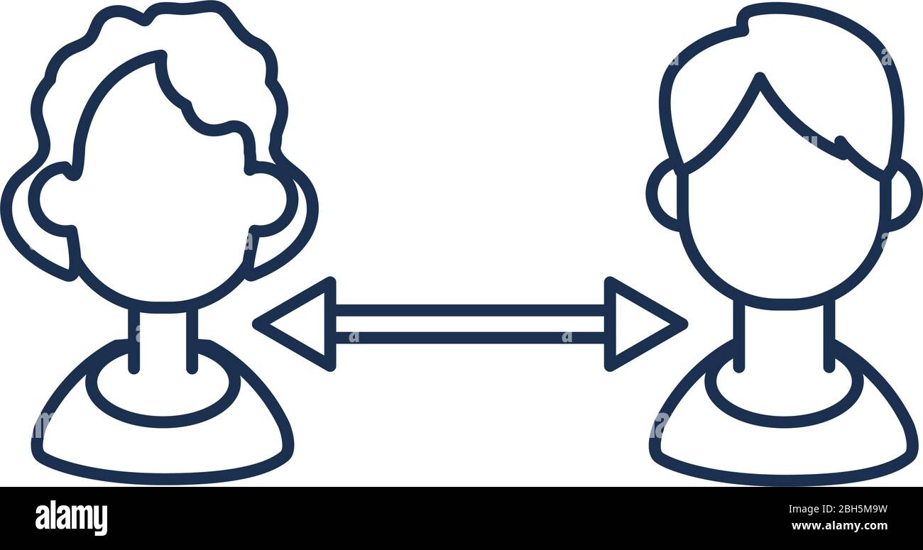 people keep distance sign , line style icon vector illustration design ...