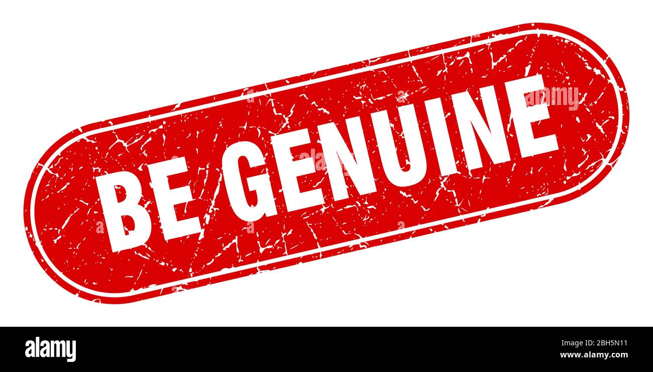 be genuine sign. be genuine grunge red stamp. Label Stock Vector Image ...
