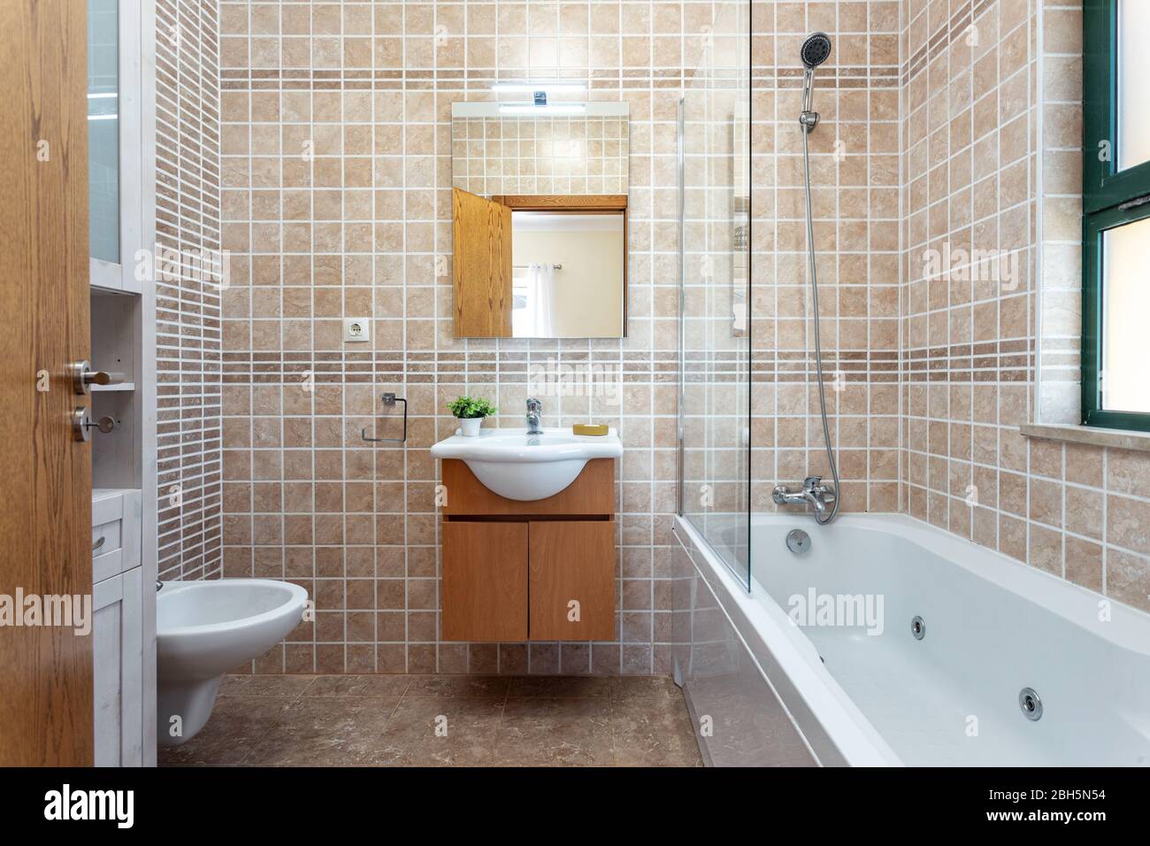 Modern Bathroom European Hotel Design And Inside Stock Photo Alamy