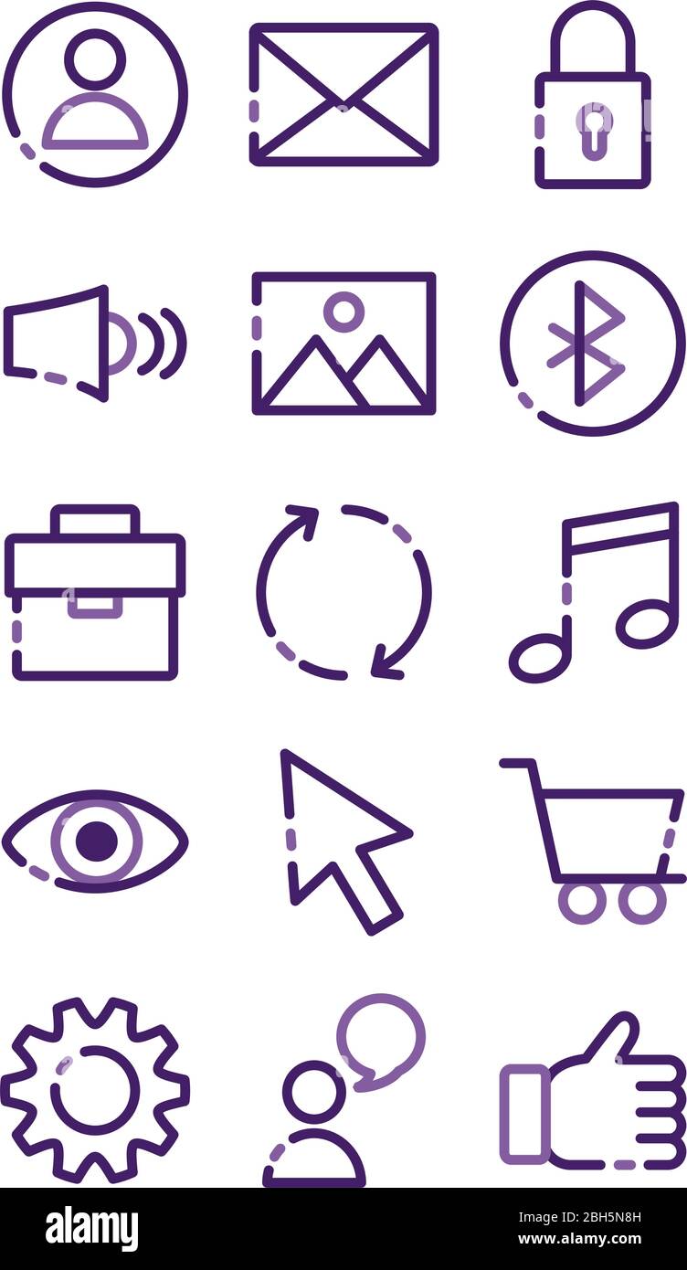 bundle of user interface set icons Stock Vector Image & Art - Alamy