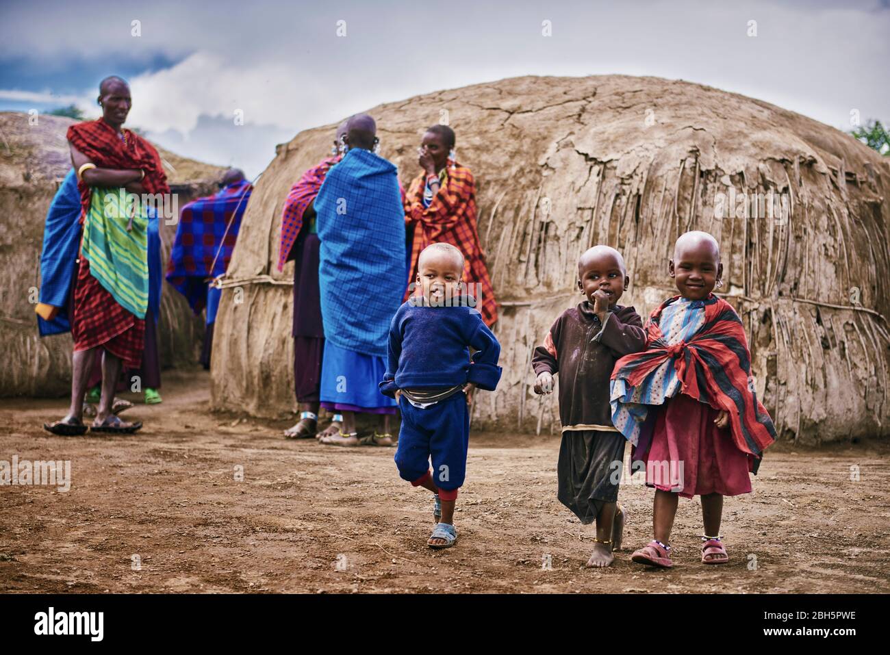 African people in the village,  Tanzania,  Africa - 01 February 2020 Stock Photo