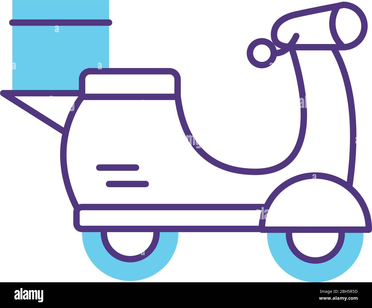 motorcycle vehicle with box delivery line style Stock Vector Image ...