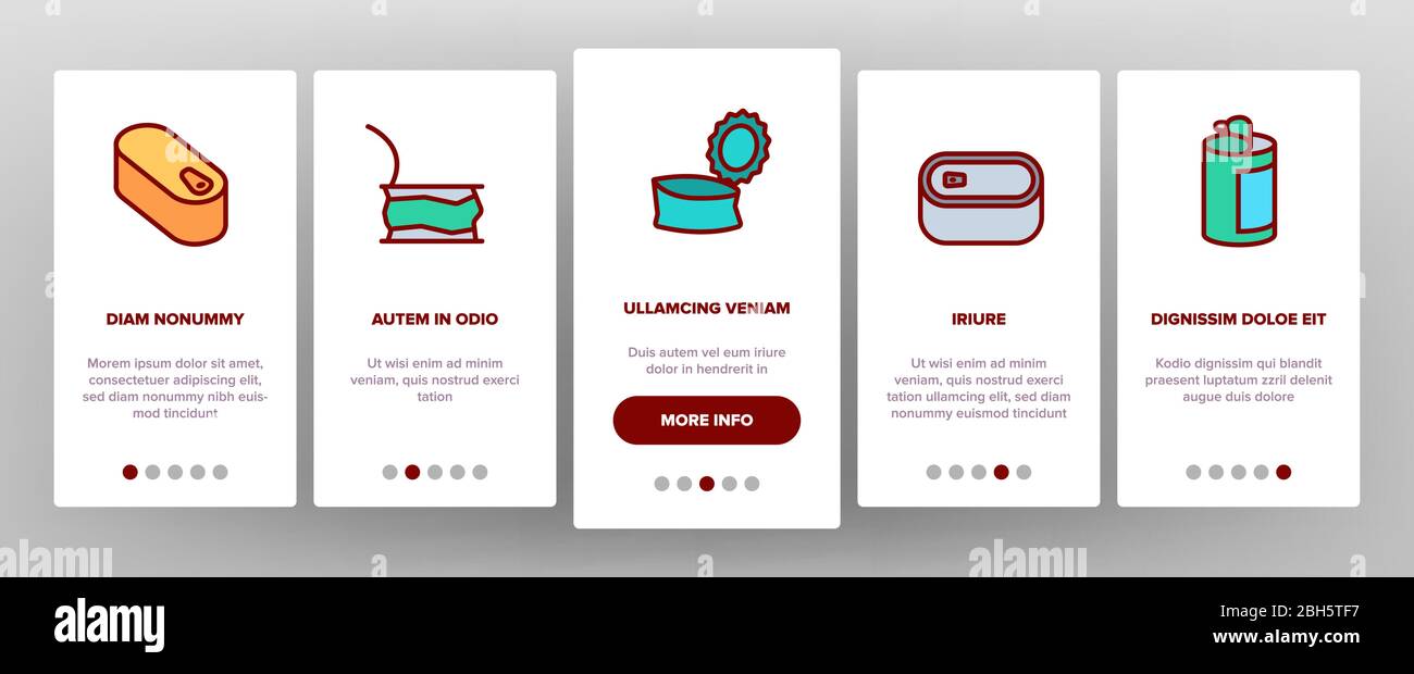 Tin Can Container Onboarding Icons Set Vector Stock Vector Image & Art ...