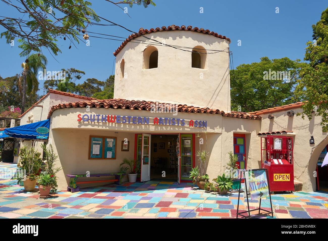 The Spanish Village Art Center in San Diego has many craft shops and