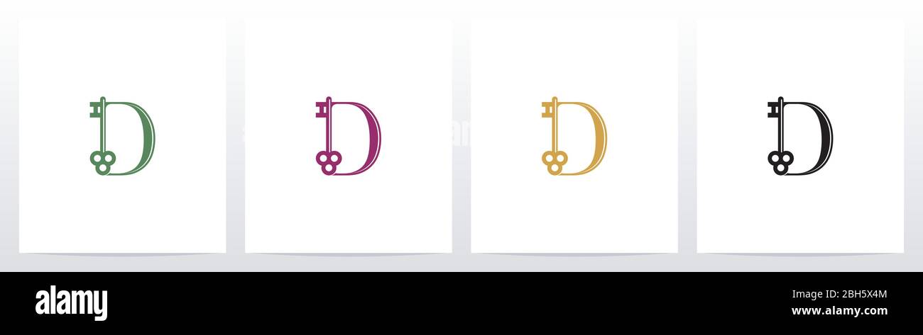 Door Key On Letter Logo Design D Stock Vector