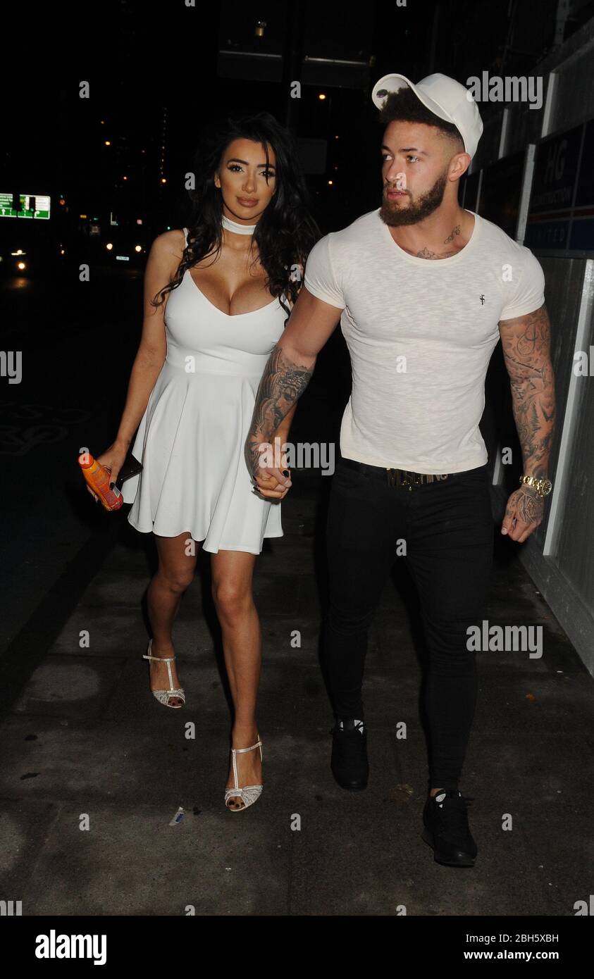 Chloe Khan And Her Boyfriend Ashley Cain Leave Their London Hotel To Go Out On The Town Clubbing Stock Photo Alamy