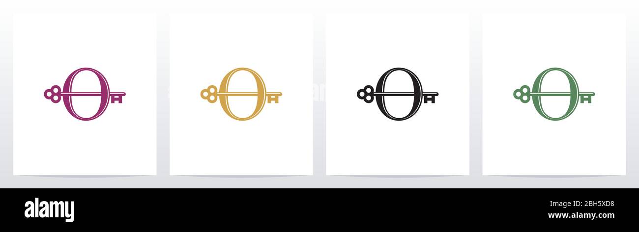 Door Key On Letter Logo Design O Stock Vector