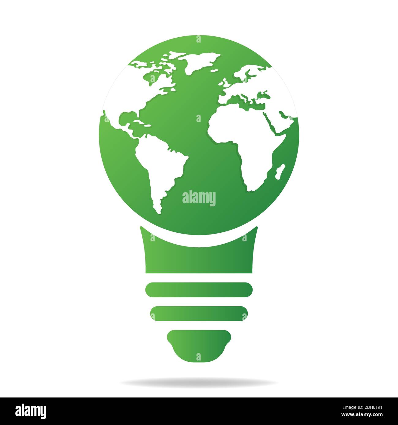 Ecology concept with light bulb and earth. Save energy icon sign