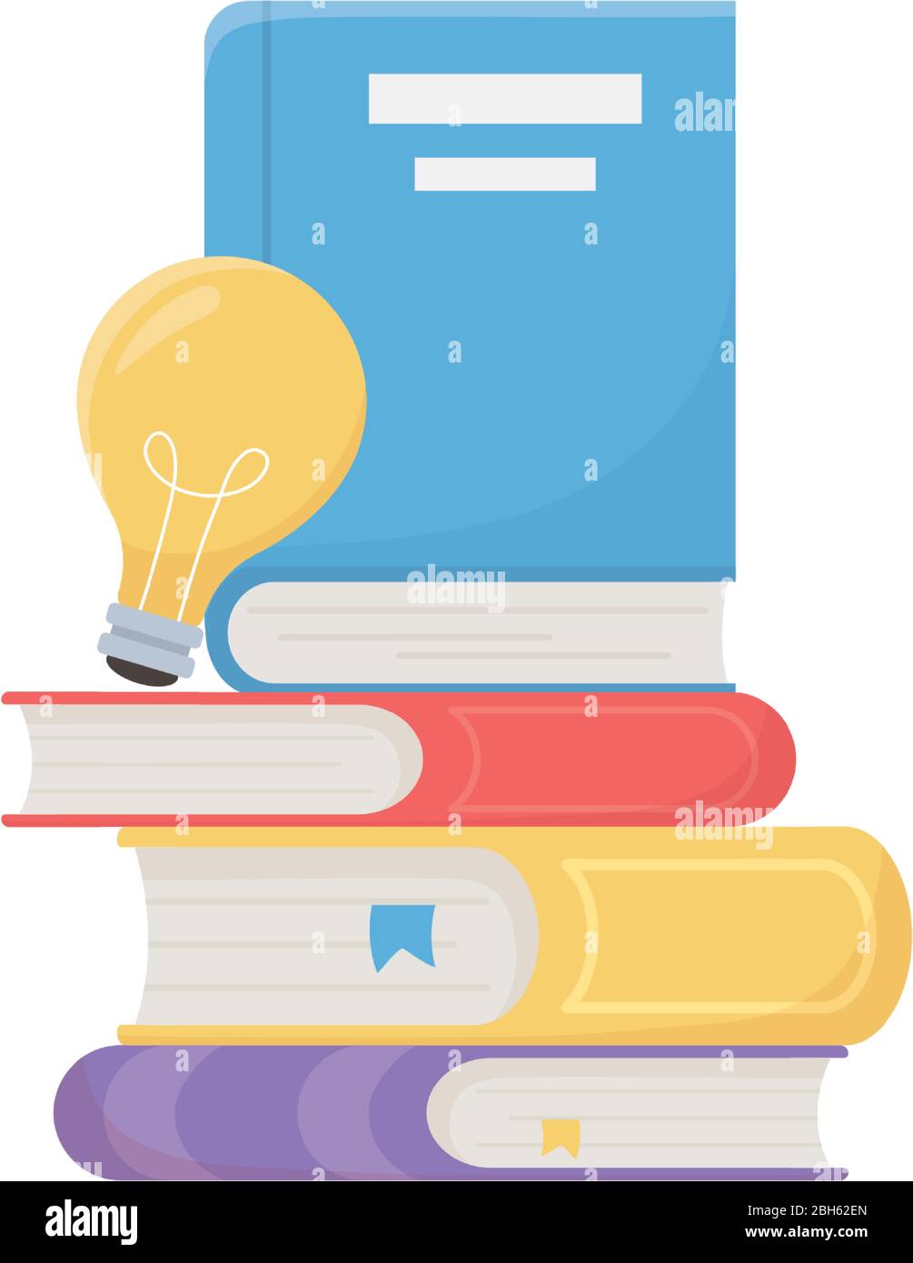 School books and light bulb design, Eduaction class lesson knowledge ...