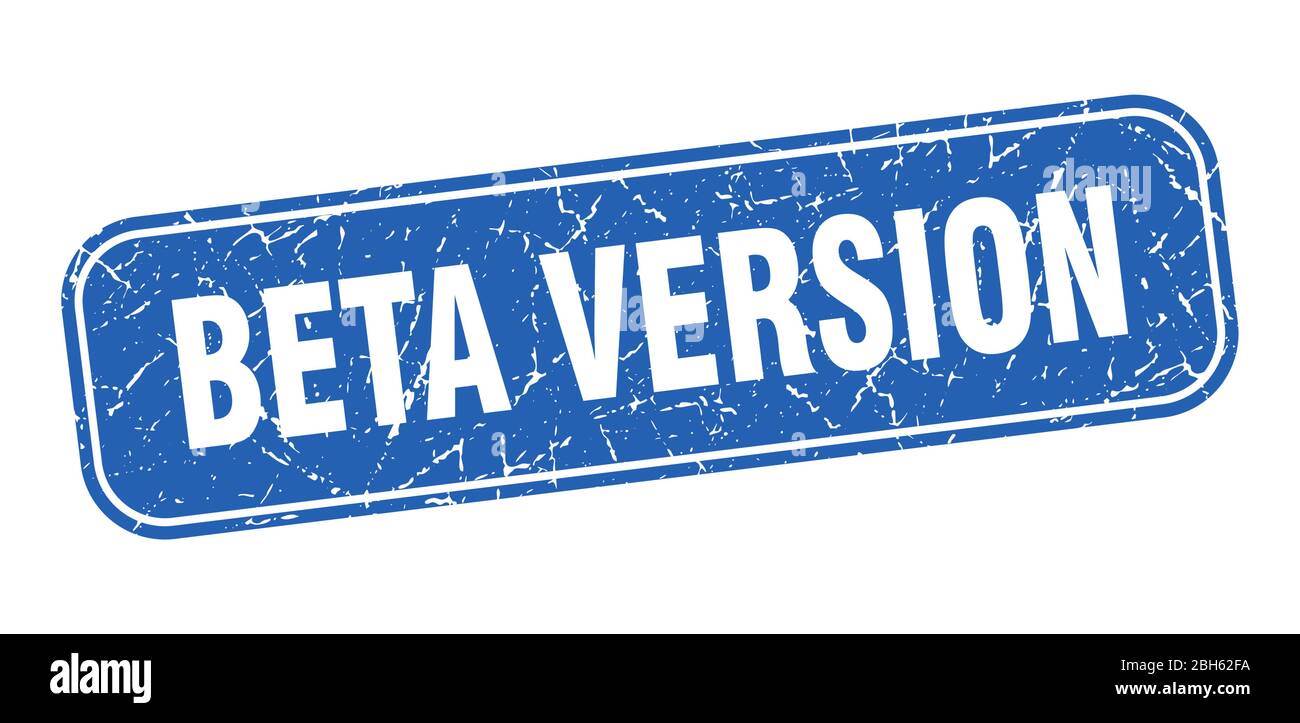 beta version stamp. beta version square grungy blue sign Stock Vector