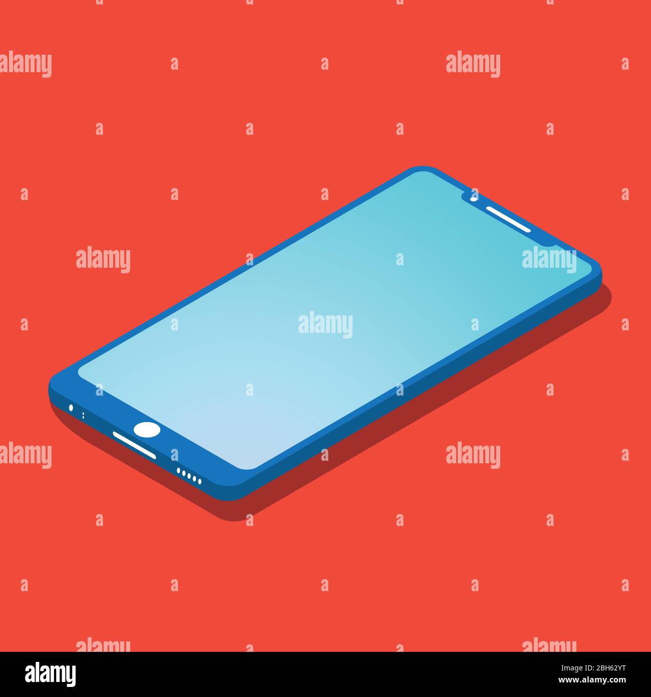 Smartfon flat icon isometric. EPS 10. Vector illustration Stock Vector