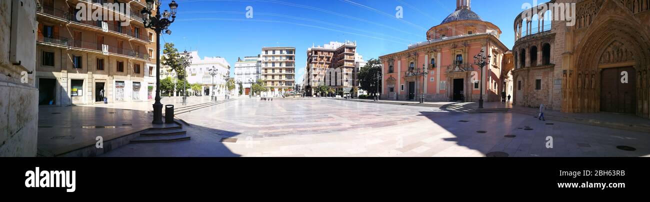 Empty streets of Valencia, Spain, due to coronavirus lockdown Stock Photo
