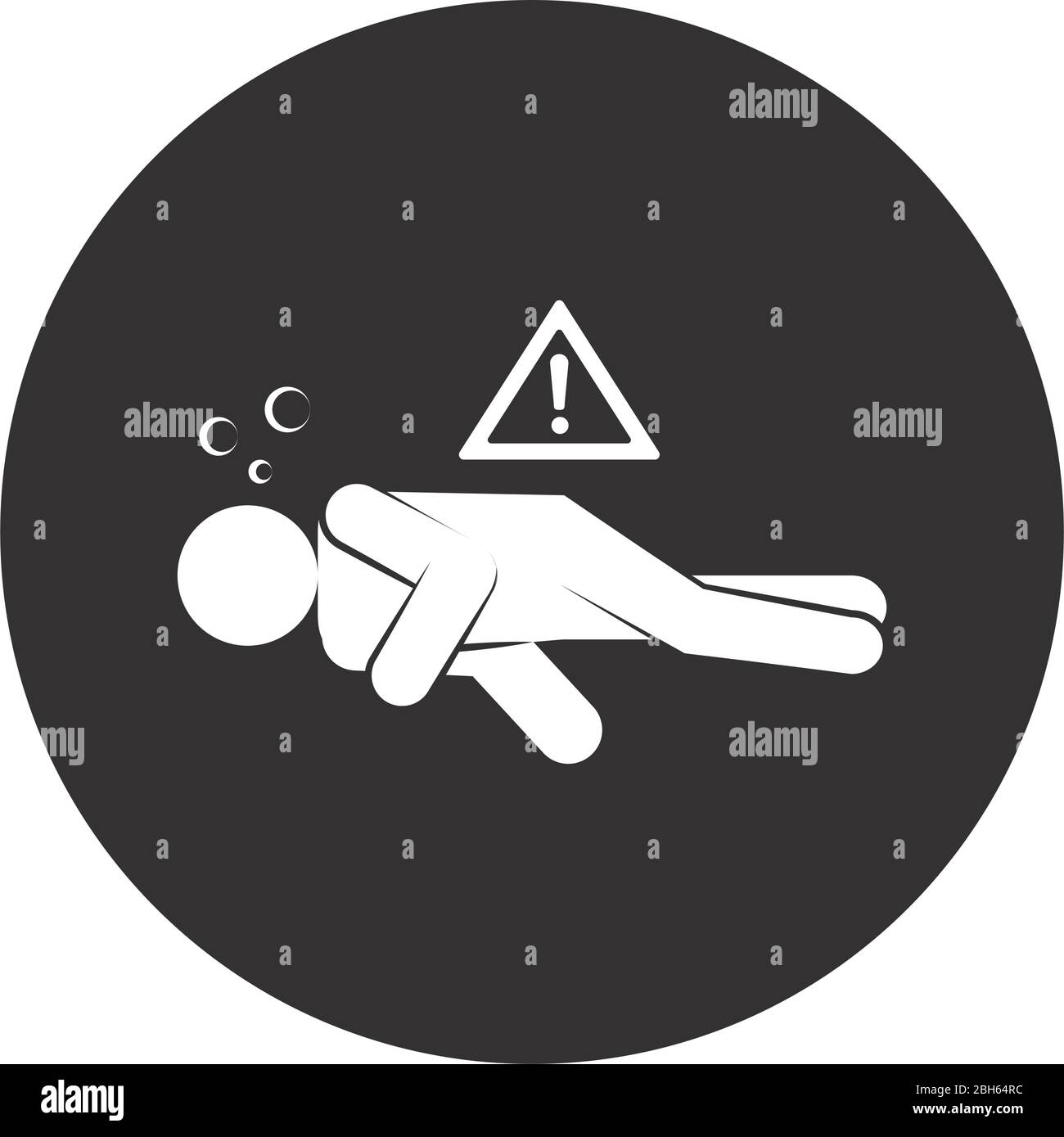 coronavirus and health concept, pictogram sickness man fallen on the ...