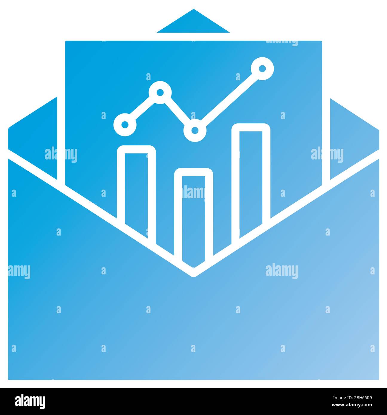 envelope with statistics silhouette style icon Stock Vector