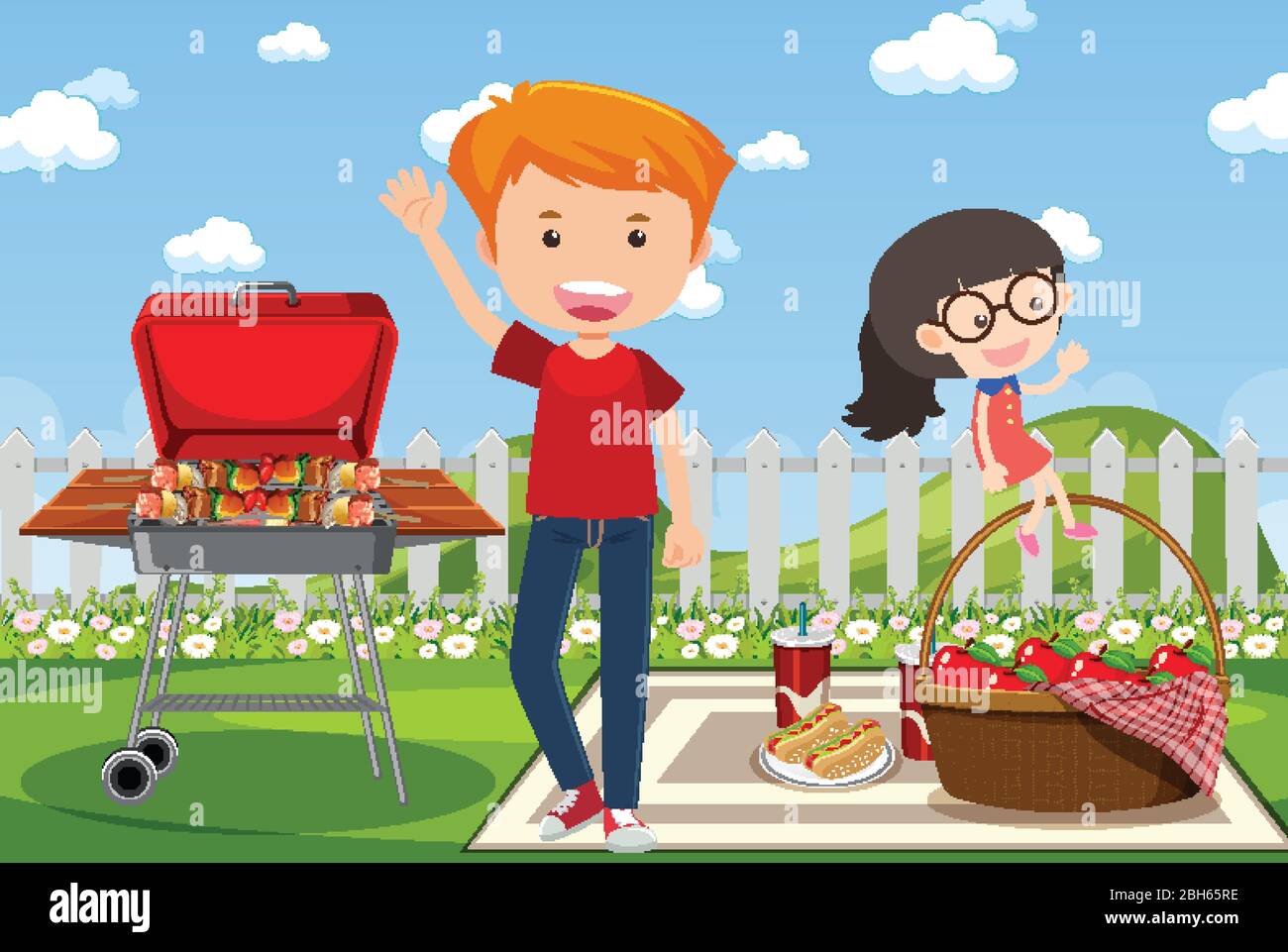 Background scene with people in the park illustration Stock Vector ...