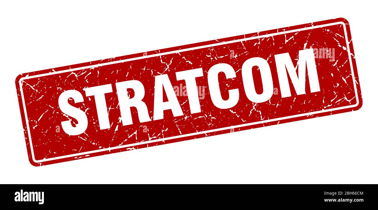 stratcom stamp. stratcom vintage red label. Sign Stock Vector Image ...