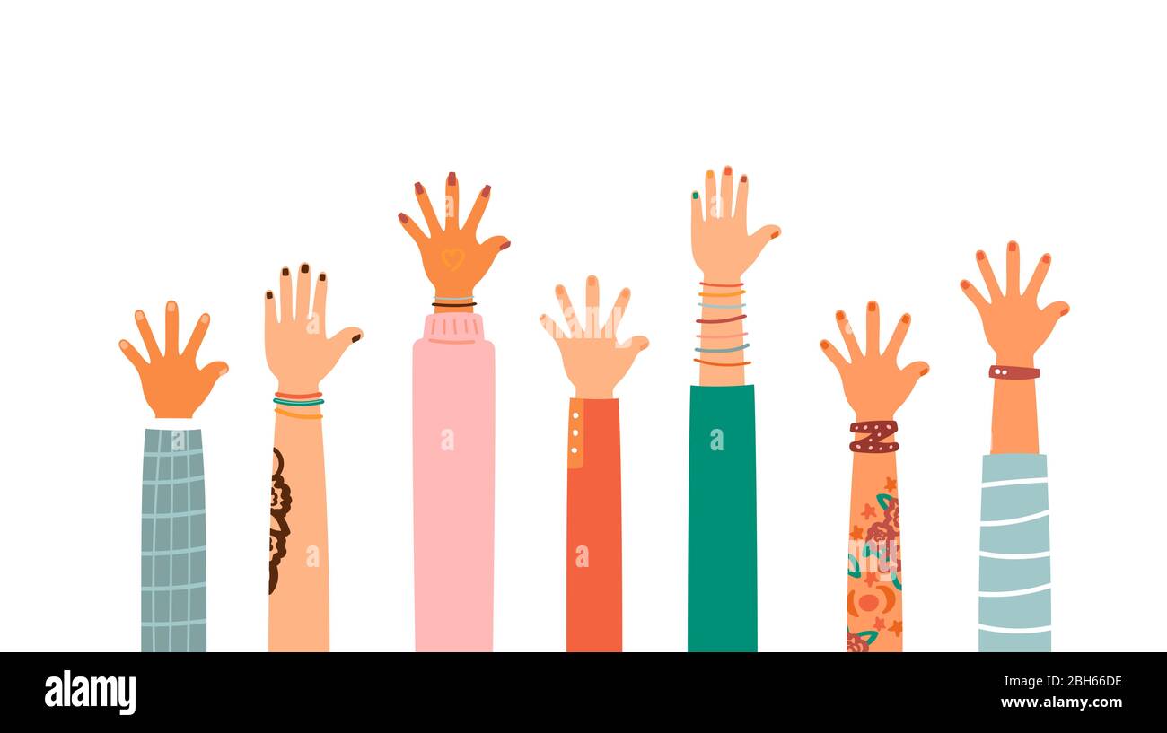 Colorful up hands set, vector illustration Stock Vector Image & Art - Alamy