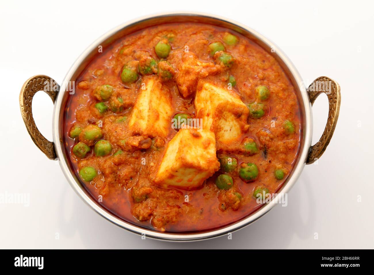 Mutter Paneer , Indian Dish Cottage cheese and Peas immersed in an Onion Tomato Gravy Stock Photo