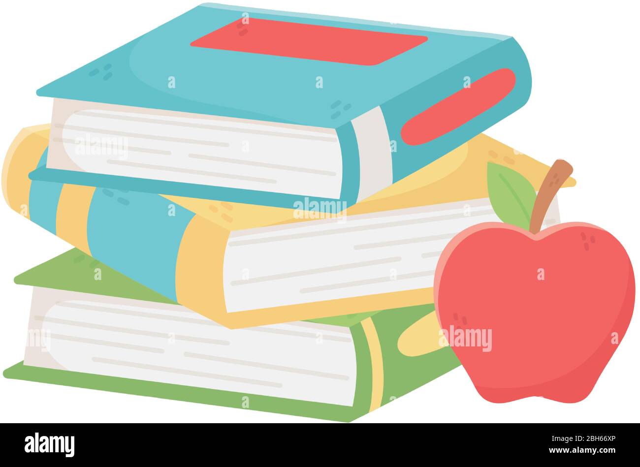 School books and apple design, Eduaction class lesson knowledge ...