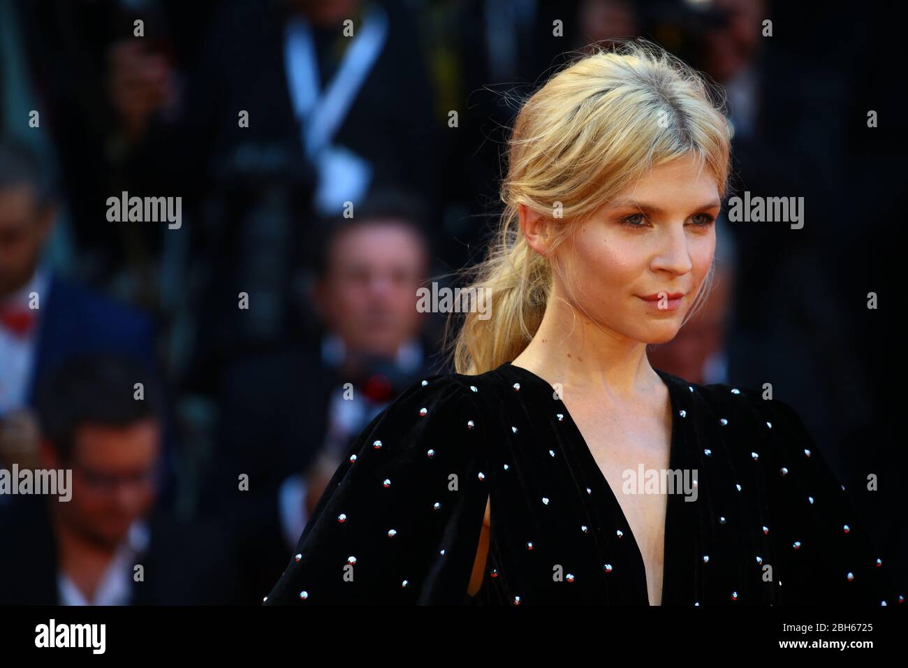 VENICE, ITALY - AUGUST 31: Clémence Poésy walks the red carpet of the