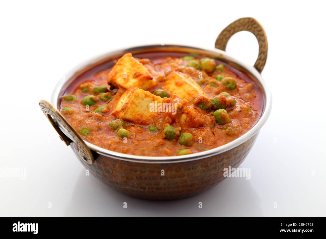 Mutter Paneer , Indian Dish Cottage cheese and Peas immersed in an