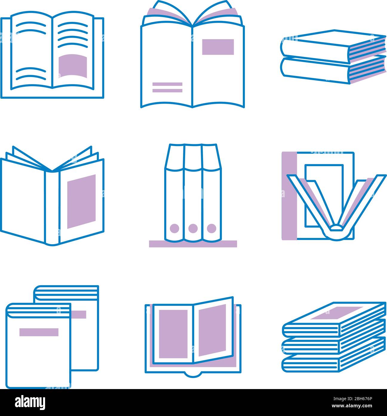 bundle of text books line style icons Stock Vector Image & Art - Alamy