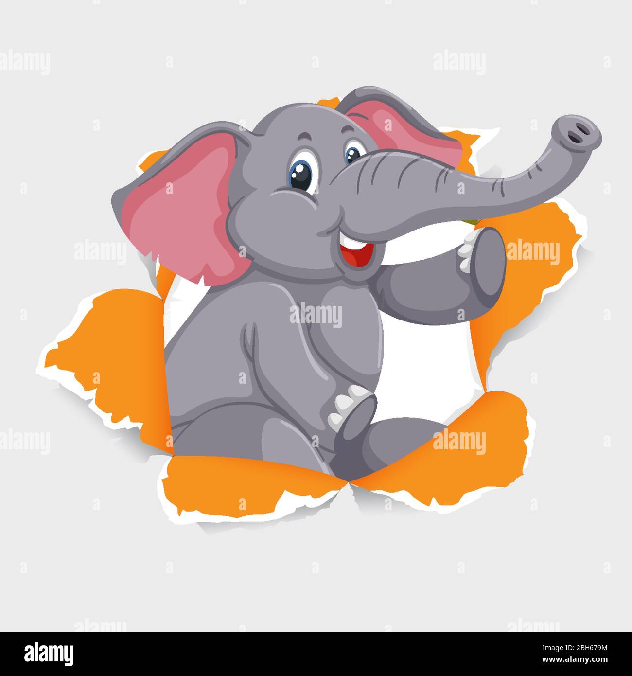 Background template design with wild elephant illustration Stock Vector ...