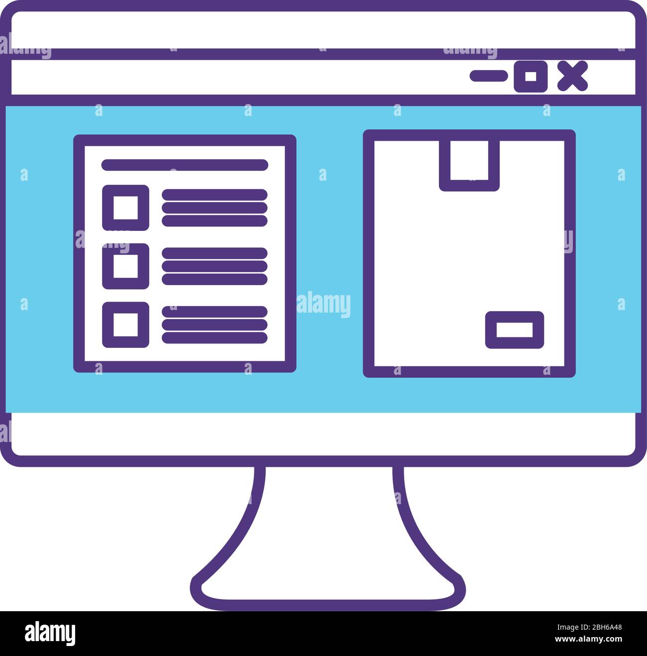 desktop with delivery service line style icon Stock Vector Image & Art ...