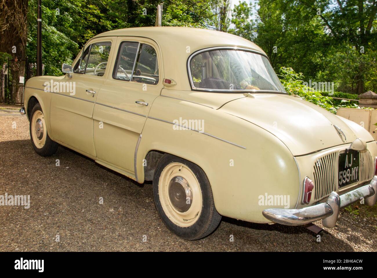 Bordeaux , Aquitaine / France - 04 16 2020 : Ondine Dauphine Renault vintage oldtimer car rear view Stock Photo
