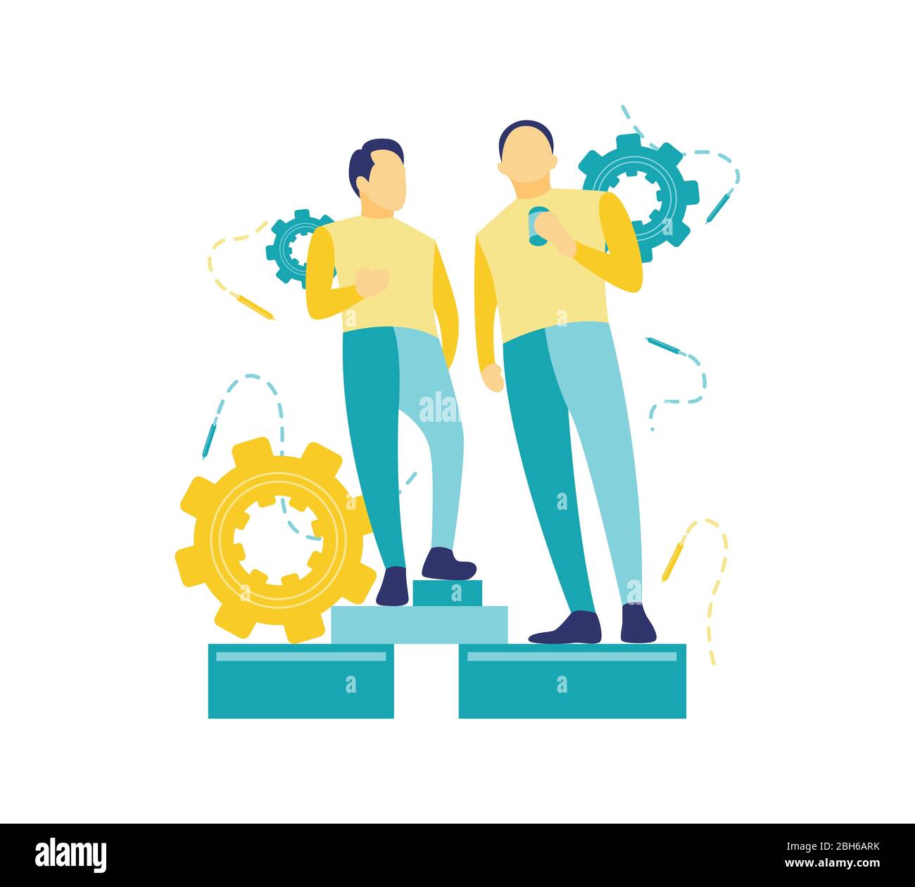 Two business men team in Stock Vector Images - Alamy
