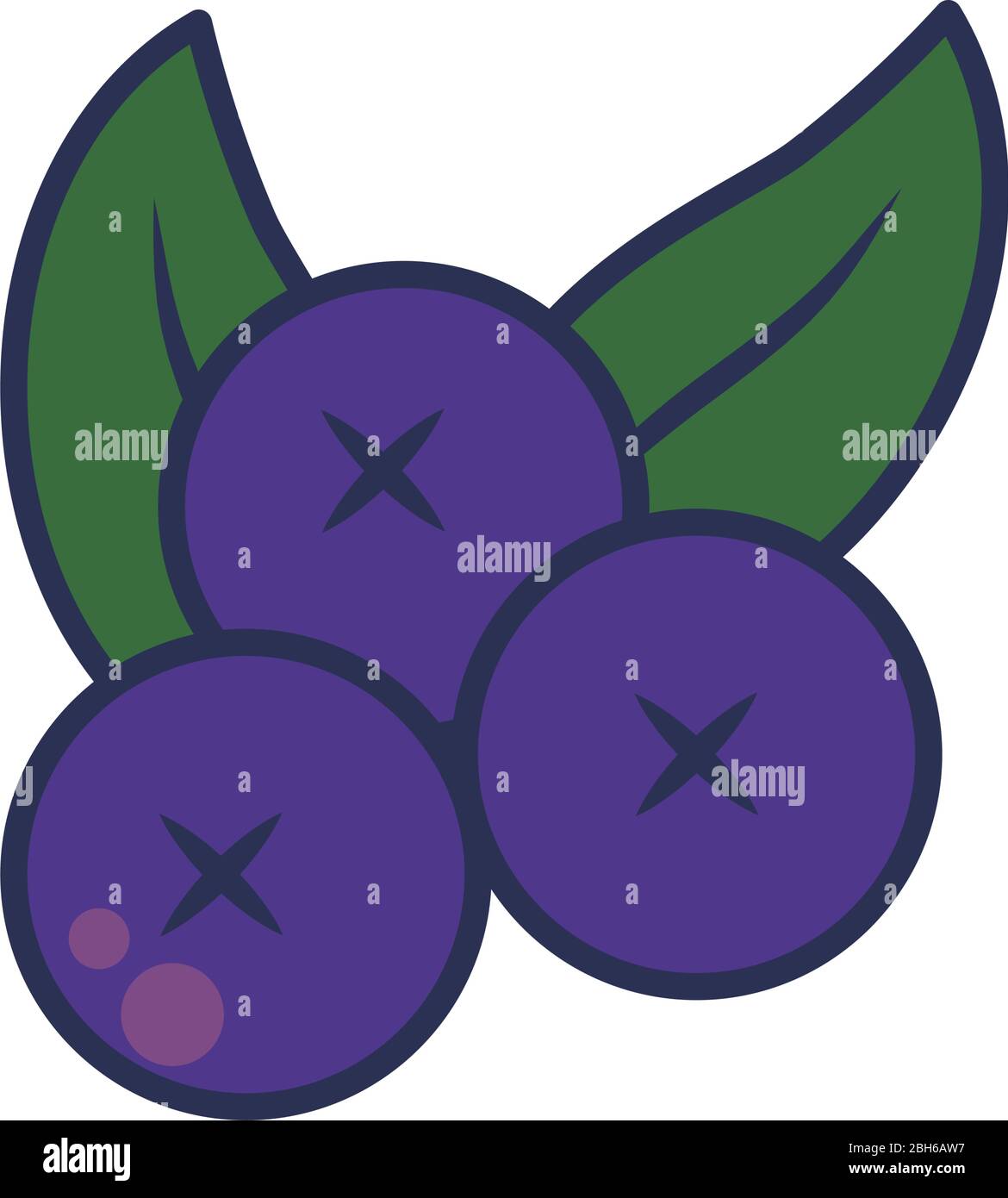 fruits and vegetables concept, blueberries icon over white background ...