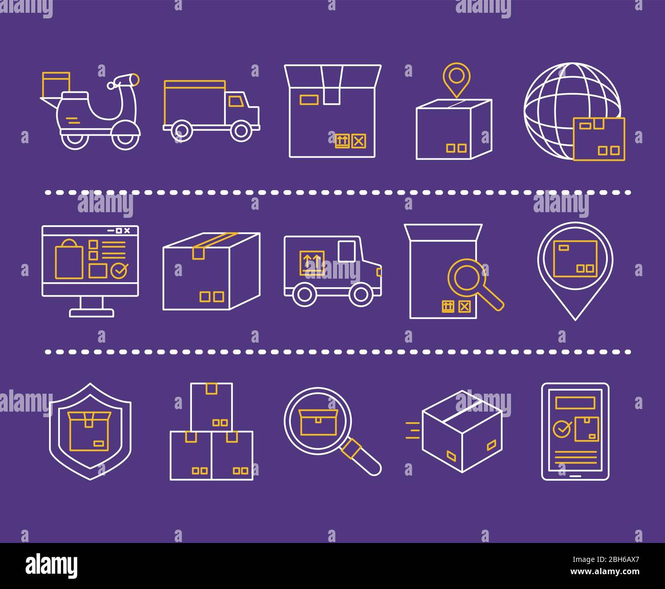 bundle of delivery service icons Stock Vector