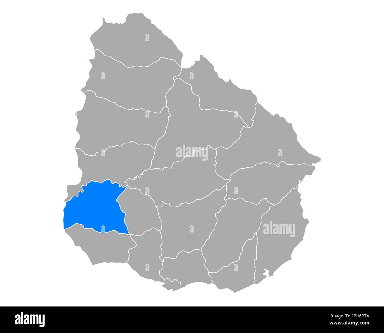 Map of Soriano in Uruguay Stock Photo