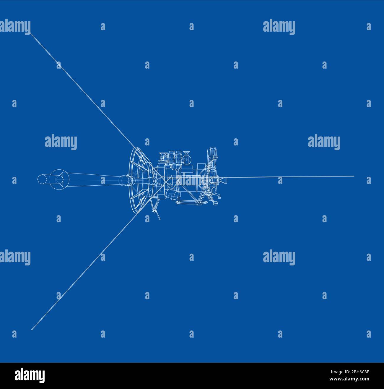 Communication satellite concept outline. Vector Stock Vector