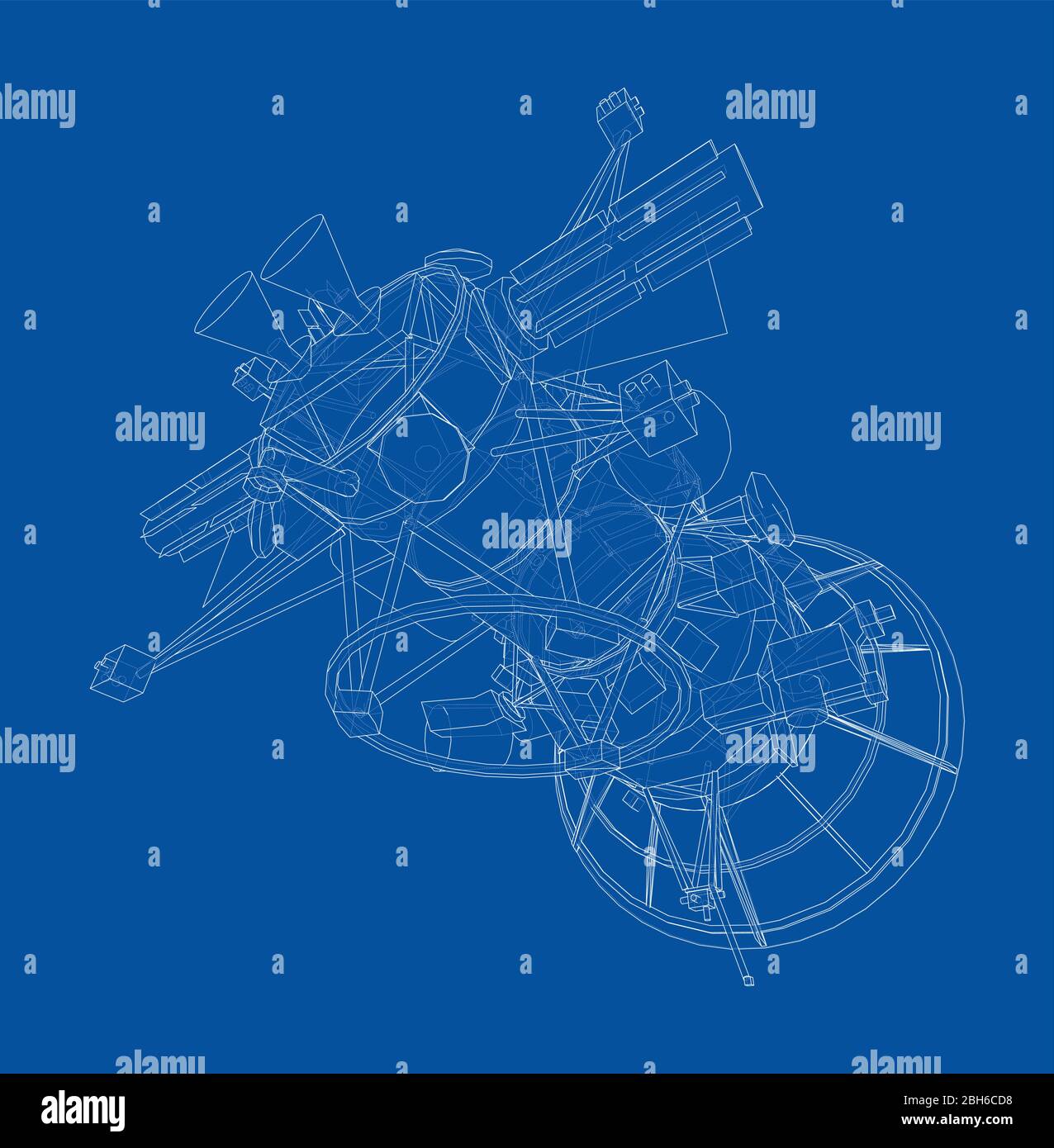 Communication satellite concept outline. Vector Stock Vector