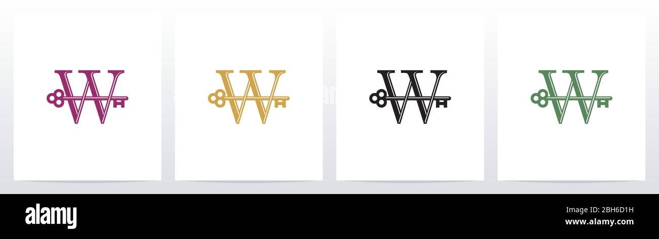 Door Key On Letter Logo Design W Stock Vector