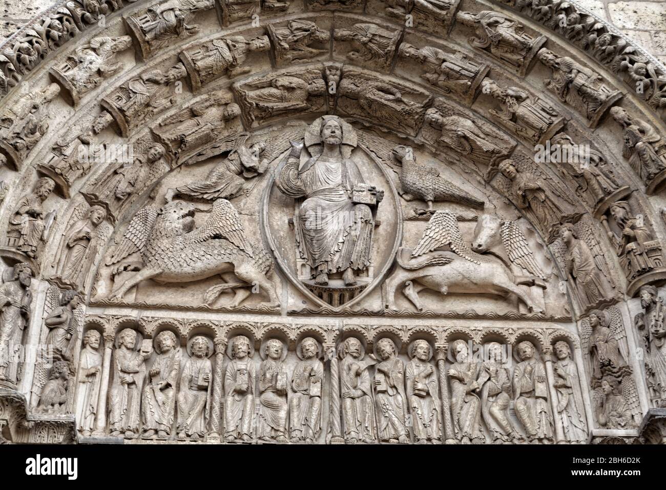 The West - Royal - Portal, Chartres Cathedral, Chartres, France - Cathédrale Notre-Dame de Chartres Stock Photo