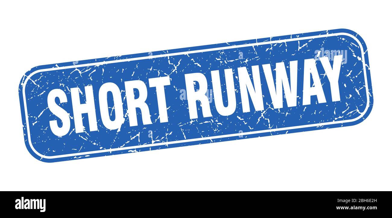 short runway stamp. short runway square grungy blue sign Stock Vector ...