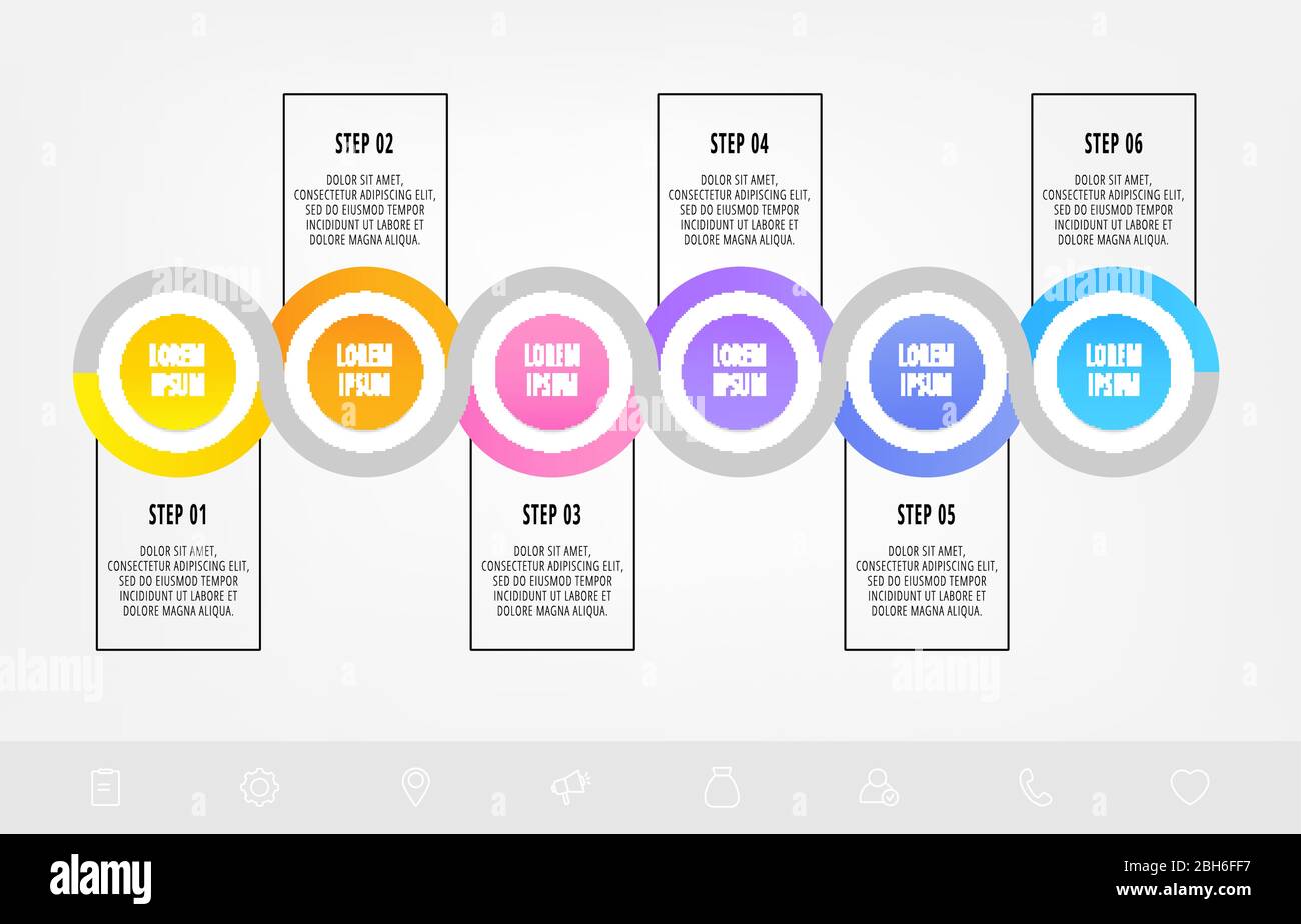 Vector template circle infographics. Business concept with 6 options ...