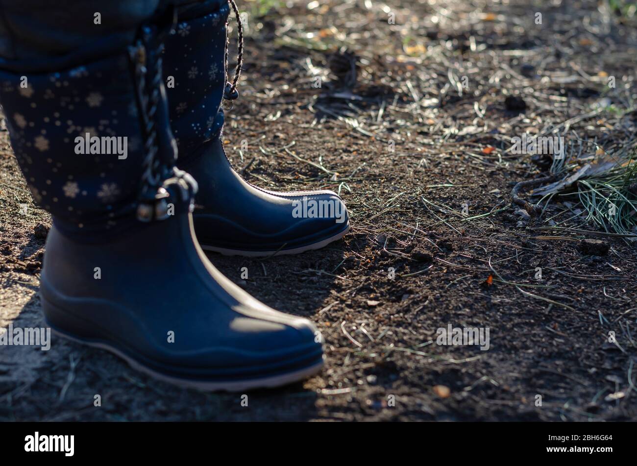 hiking in rain boots
