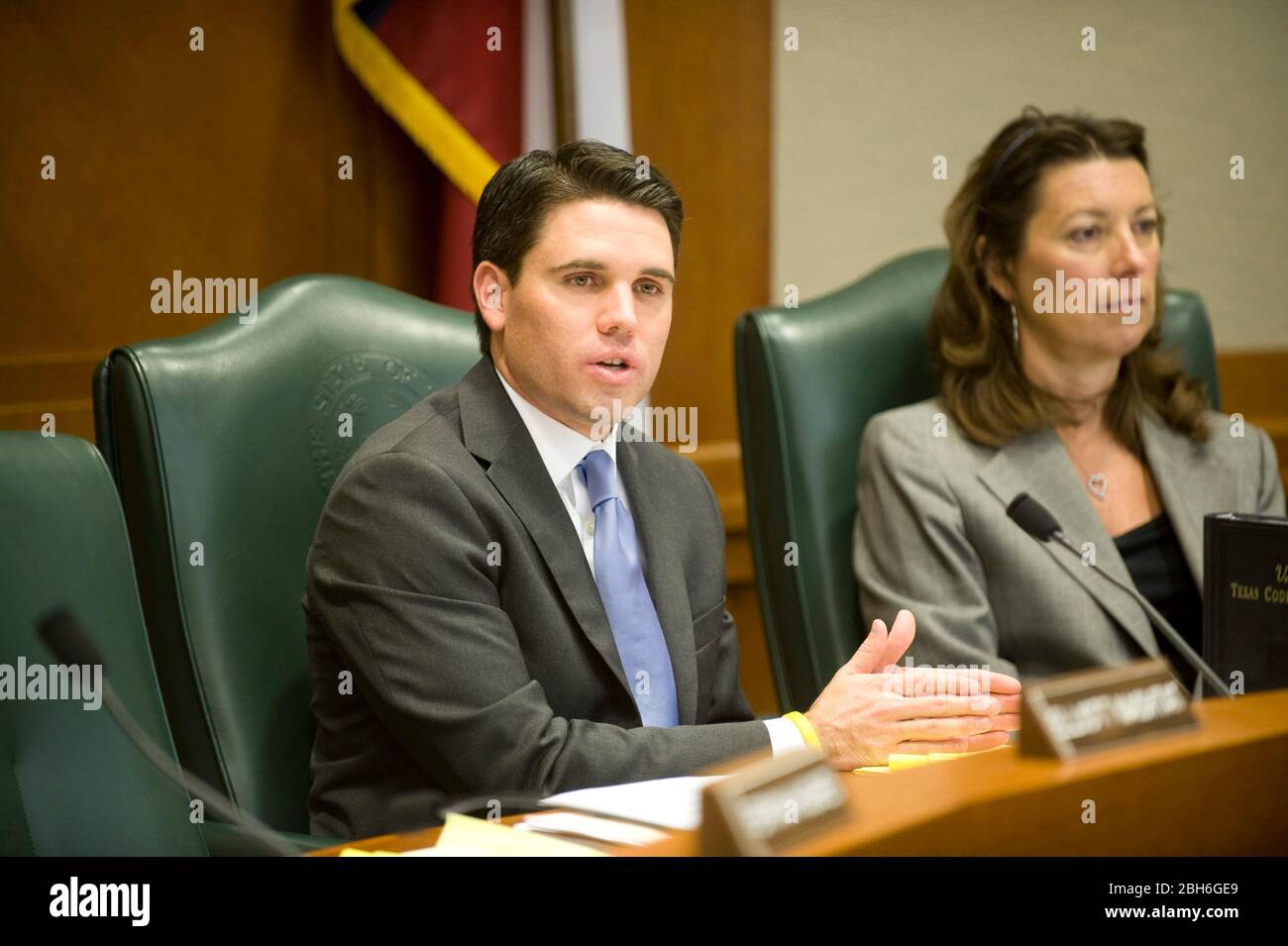 Austin, Texas USA, April 14 2009: State Rep. Patrick Rose speaks at a committee hearing at the Texas Capitol on the FLDS cult.    ©Bob Daemmrich Stock Photo