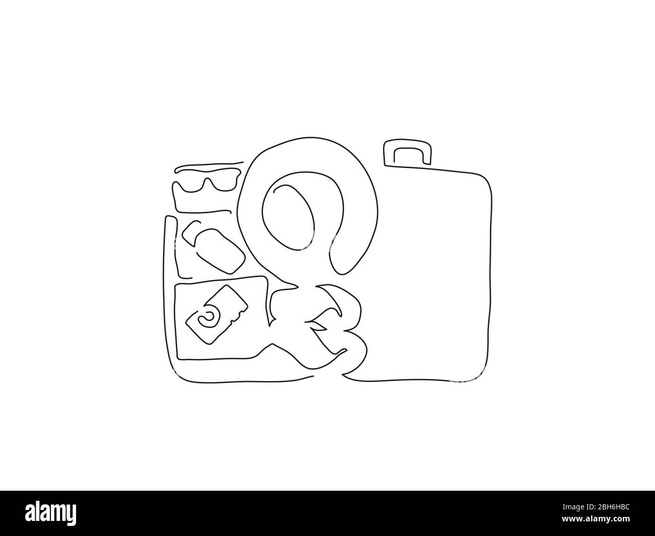 People traveling line drawing vector illustration design Stock Vector