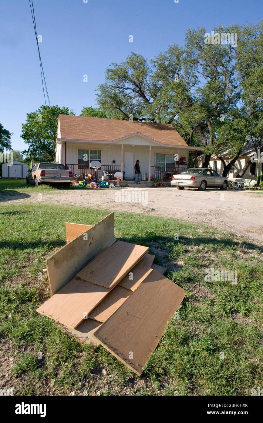 Austin, Texas USA, April 21, 2009: House at 3306 Pennsylvania in lower-middle-class neighborhood in  that was involved in mortgage scams by Cornelius Robinson and his associates who were convicted and sent to prison in 2008.    ©Bob Daemmrich Stock Photo