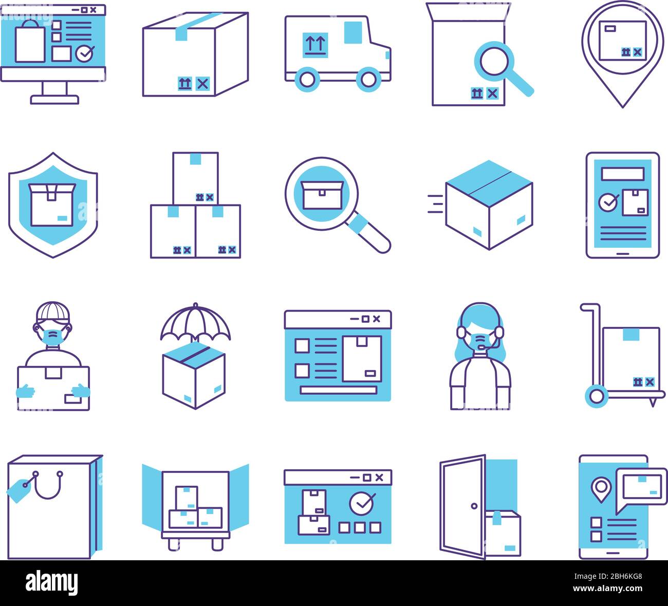 bundle of delivery service icons Stock Vector Image & Art - Alamy