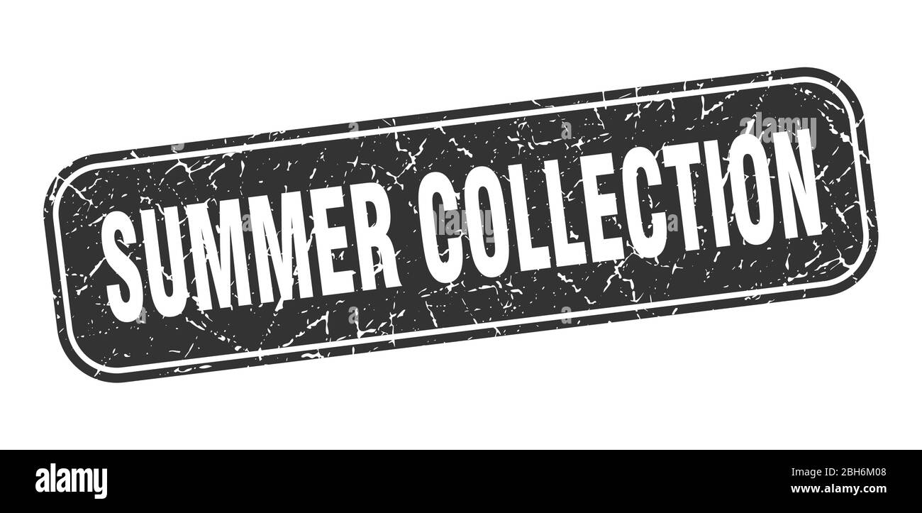 summer collection stamp. summer collection square grungy black sign ...