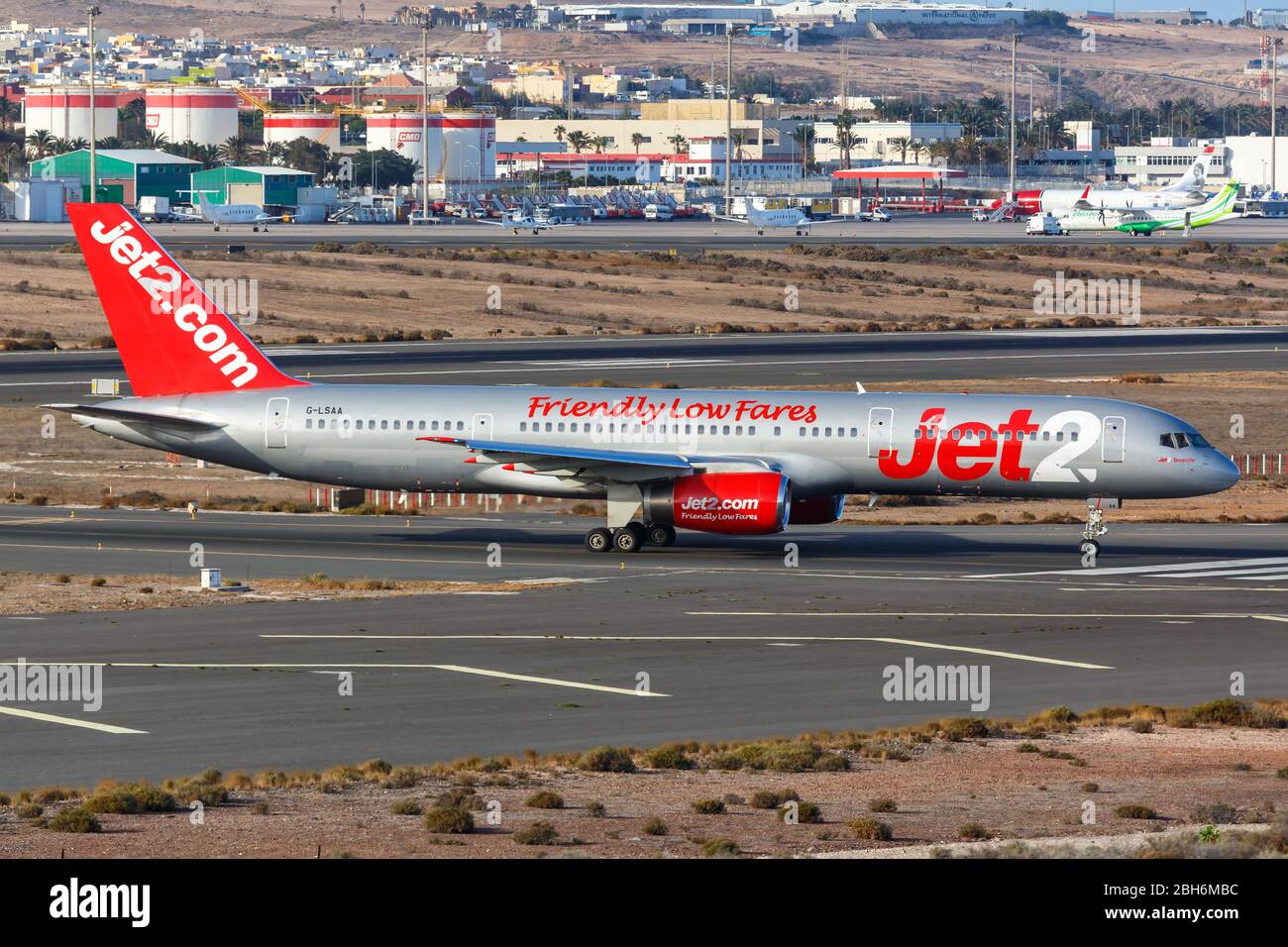 Gran Canaria, Spain – November 24, 2019: Jet2 Boeing 757-200 airplane at Gran Canaria airport (LPA) in Spain. Boeing is an American aircraft manufactu Stock Photo