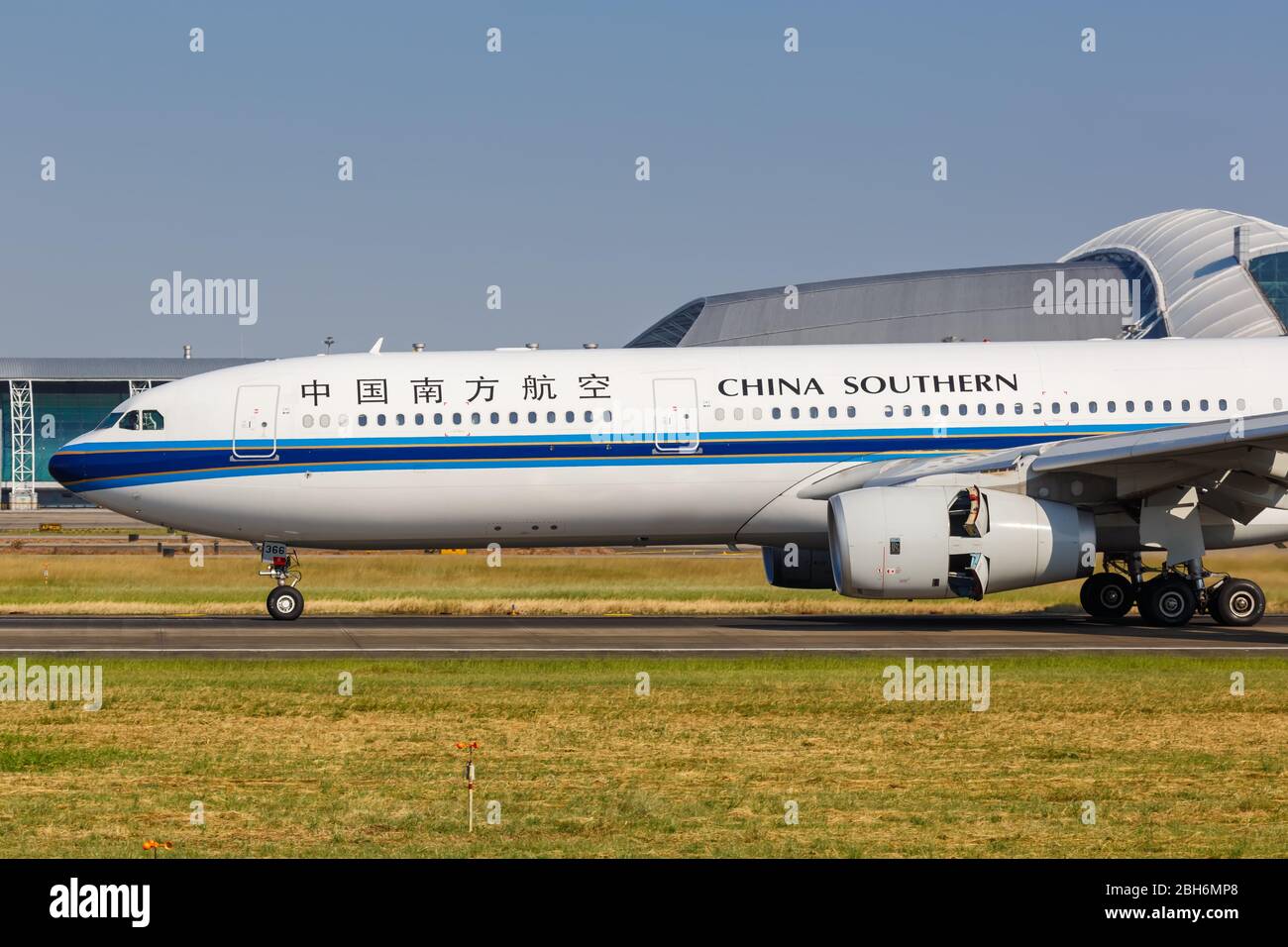 Guangzhou, China – September 24, 2019: China Southern Airlines Airbus A330-300 airplane at Guangzhou Baiyun airport (CAN) in China. Airbus is a Europe Stock Photo