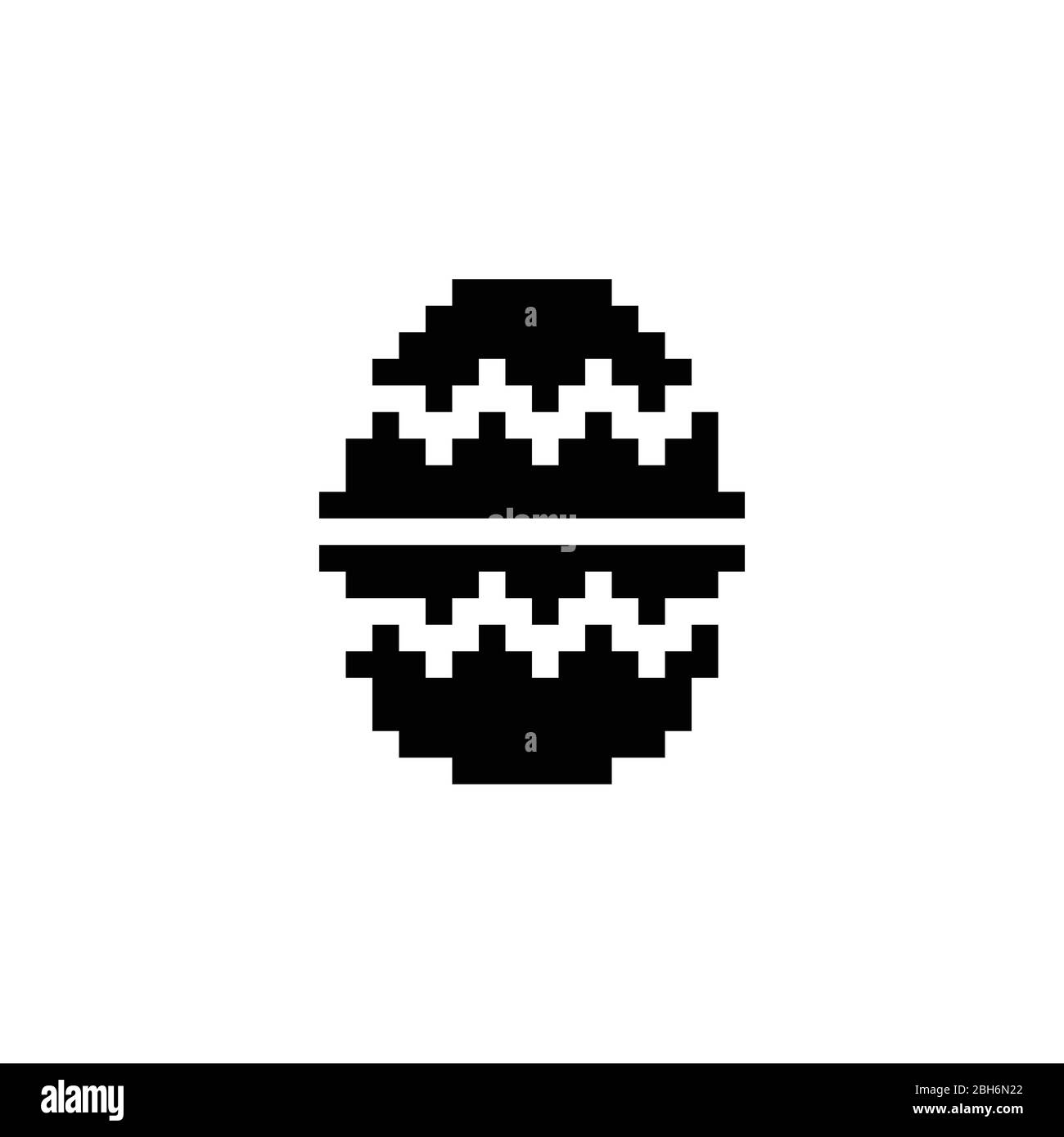 Easter egg. Pixel icon. Isolated celebration vector illustration Stock Vector