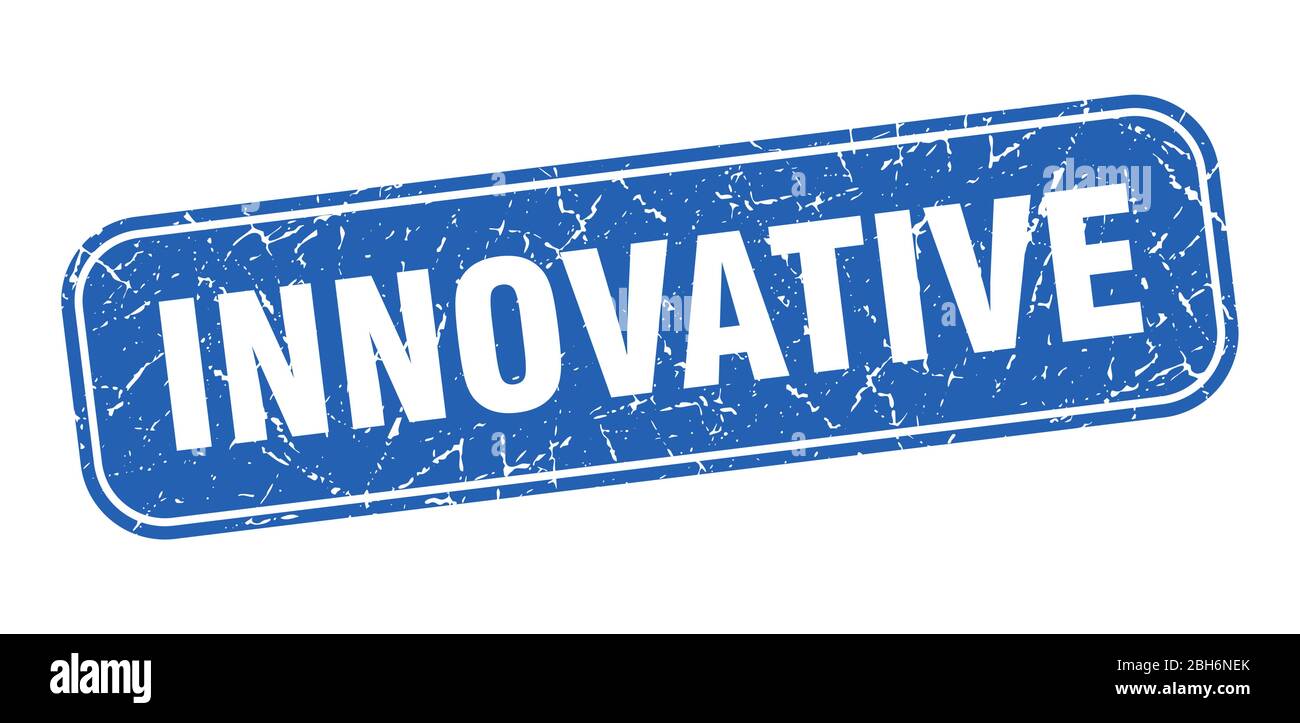 innovative stamp. innovative square grungy blue sign Stock Vector Image ...